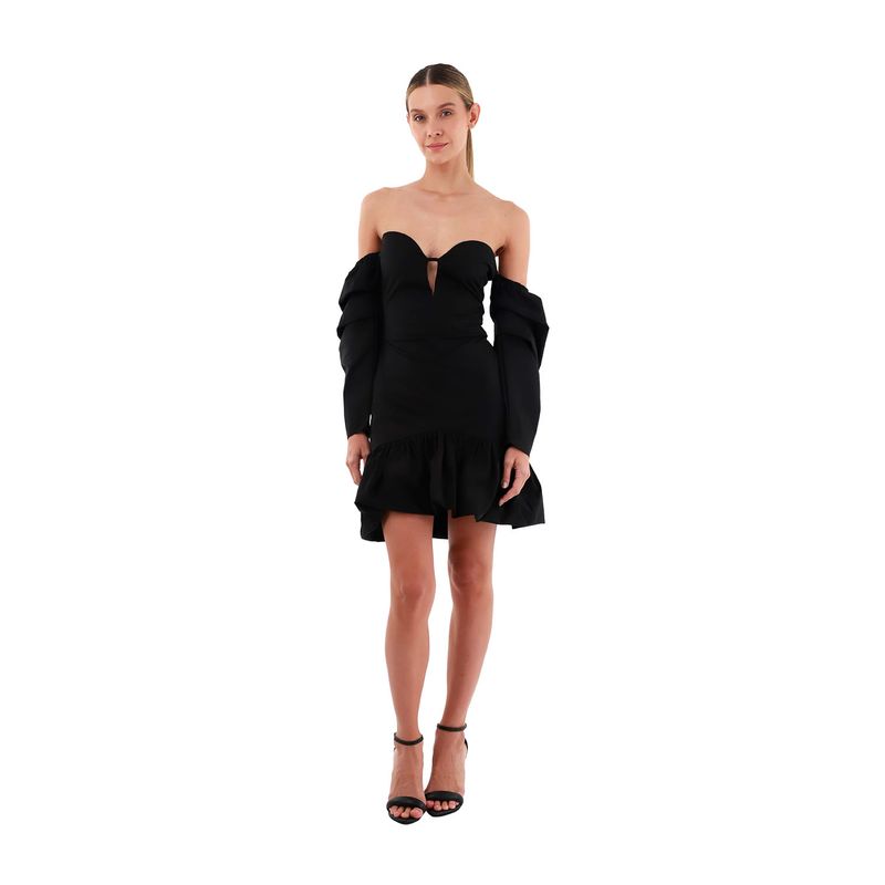 MERCEDES CAMPUZANO - Vestido Corto Coco Mercedes Campuzano de Mujer Negro