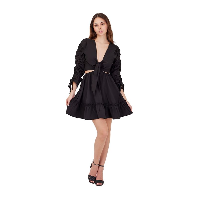 MERCEDES CAMPUZANO - Vestido Corto Euhoric Soul Mercedes Campuzano de Mujer Negro