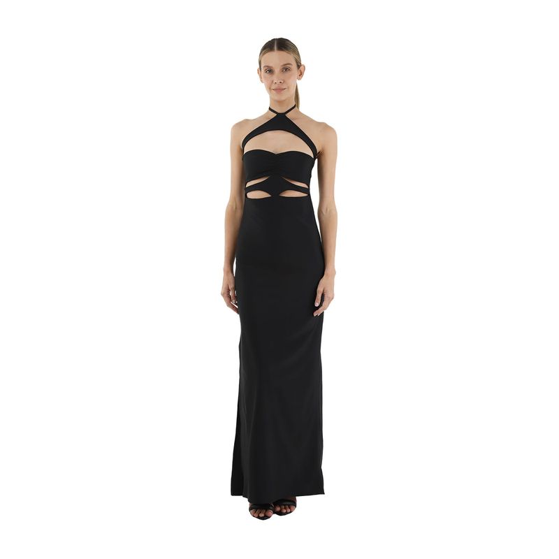 MERCEDES CAMPUZANO - Vestido Largo Arabella Mercedes Campuzano de Mujer Negro
