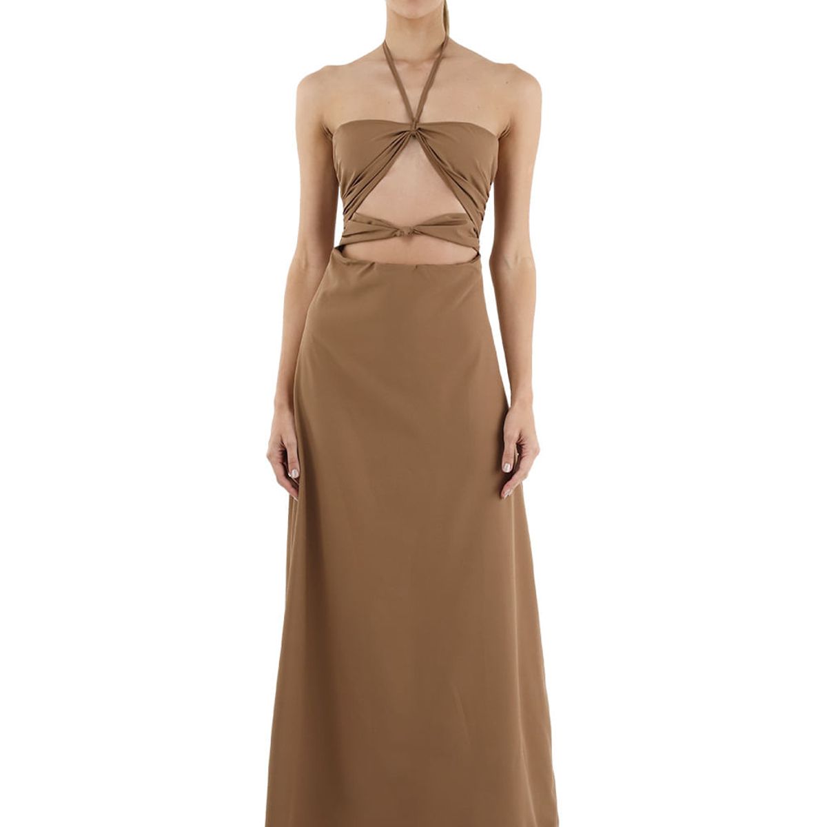 MERCEDES CAMPUZANO - Vestido Largo Delphine Mercedes Campuzano de Mujer Toupe