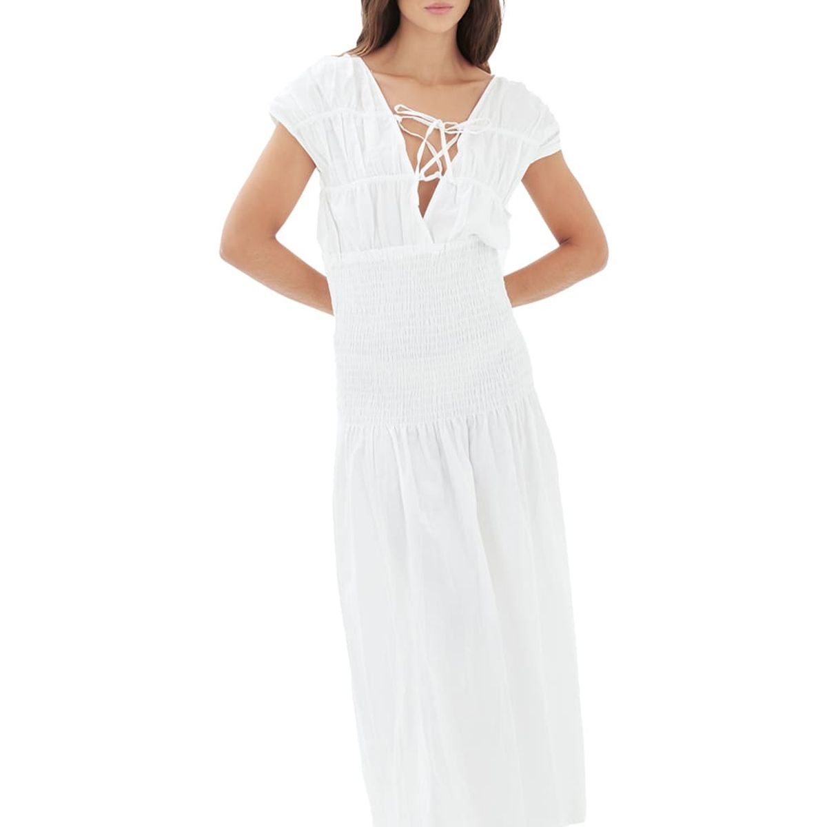 MERCEDES CAMPUZANO - Vestido Largo Carlota Marfil