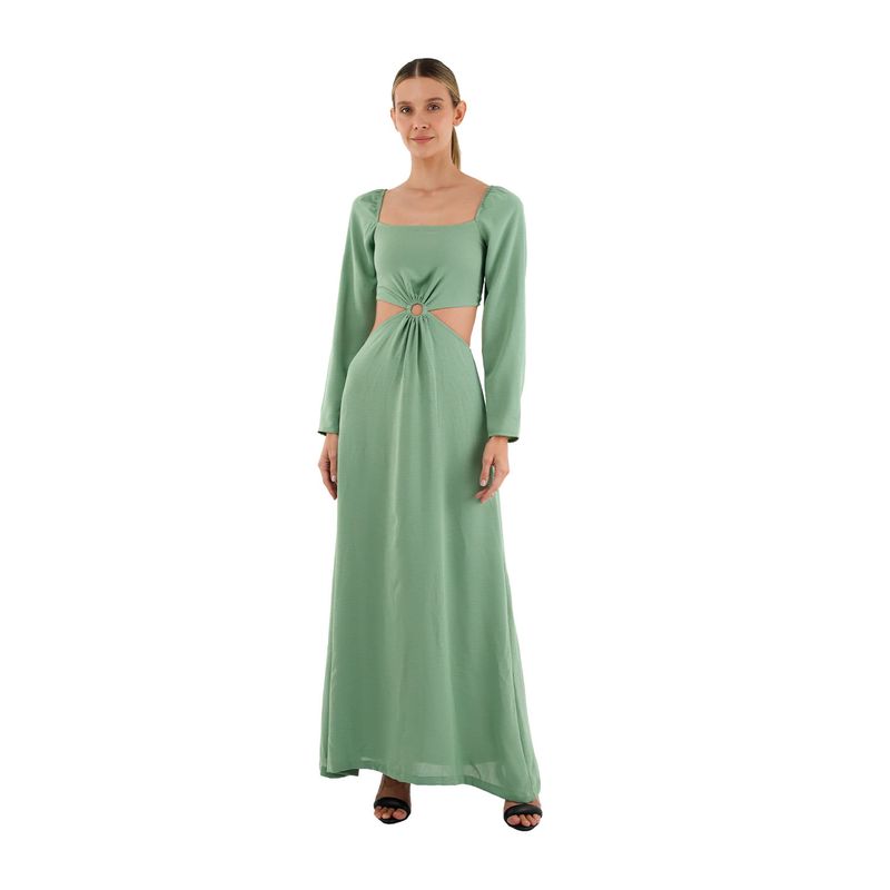 MERCEDES CAMPUZANO - Vestido Largo Aura Mercedes Campuzano de Mujer VerdeOsc