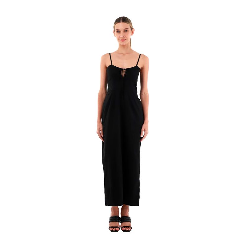MERCEDES CAMPUZANO - Vestido Largo Pauline Mercedes Campuzano de Mujer Negro