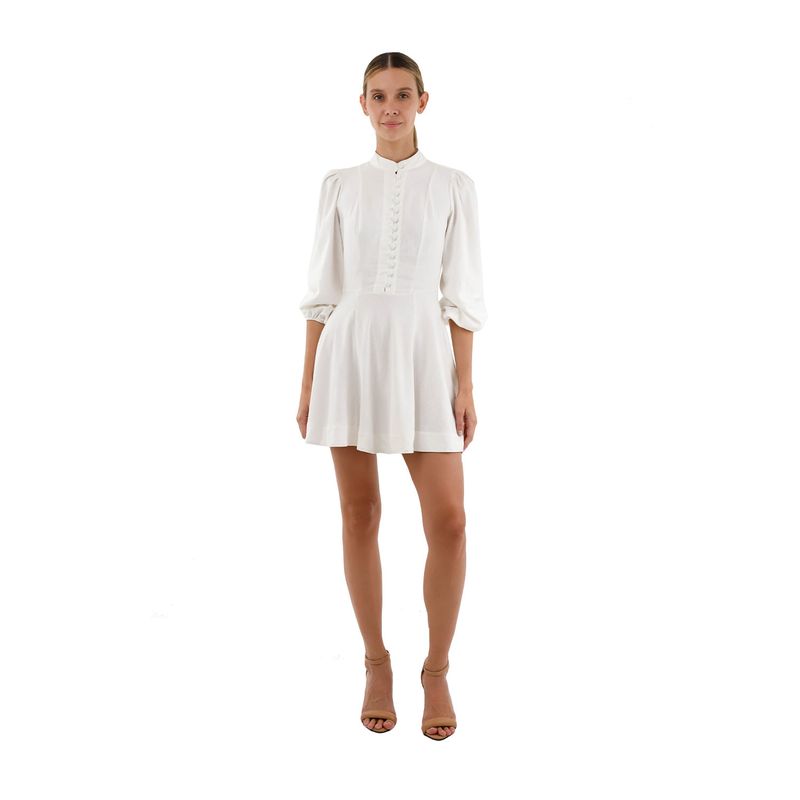 MERCEDES CAMPUZANO - Vestido Corto Juliette Mercedes Campuzano de Mujer Marfil