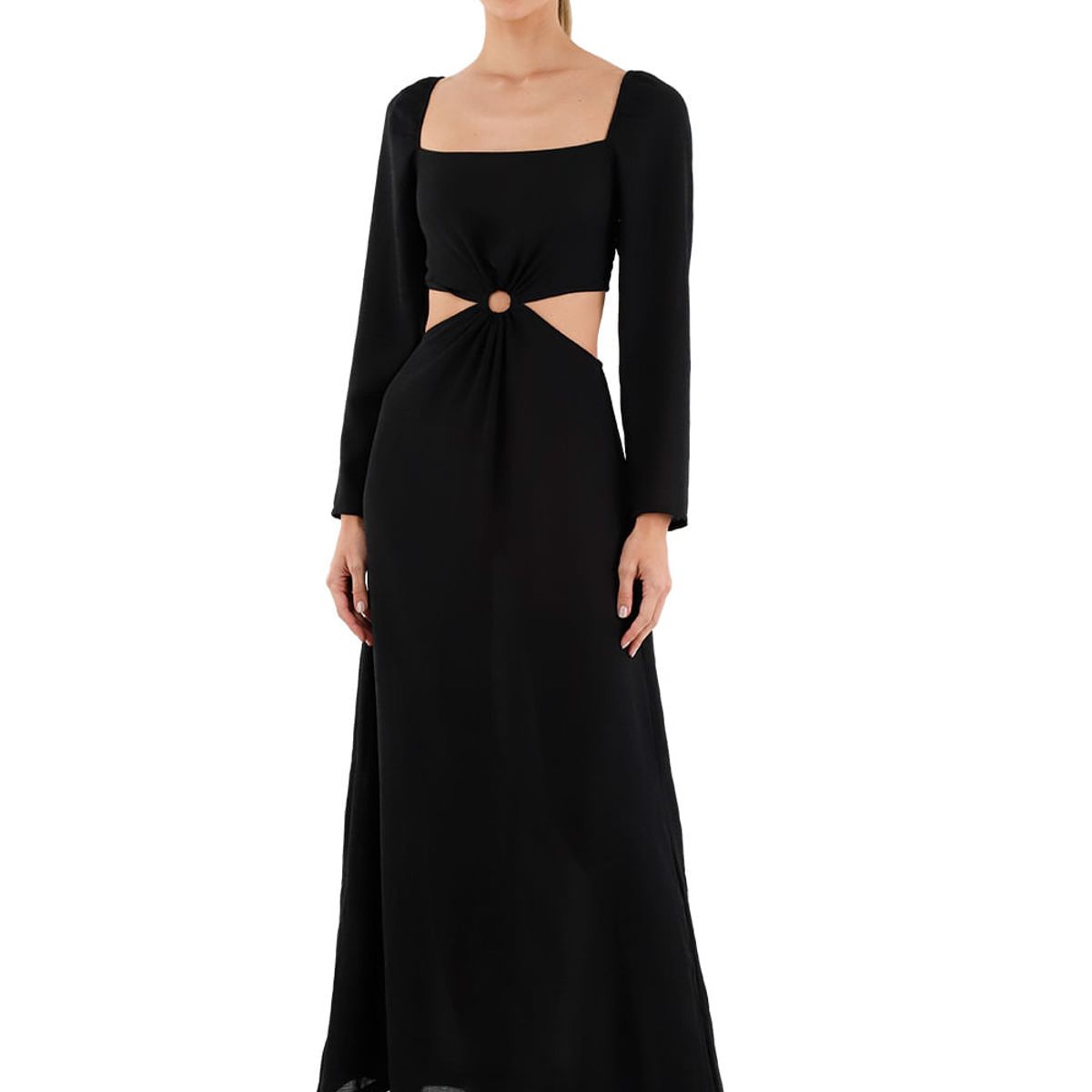 MERCEDES CAMPUZANO - Vestido Largo Aura Negro