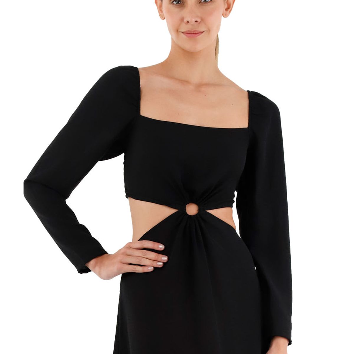 MERCEDES CAMPUZANO - Vestido Largo Aura Negro