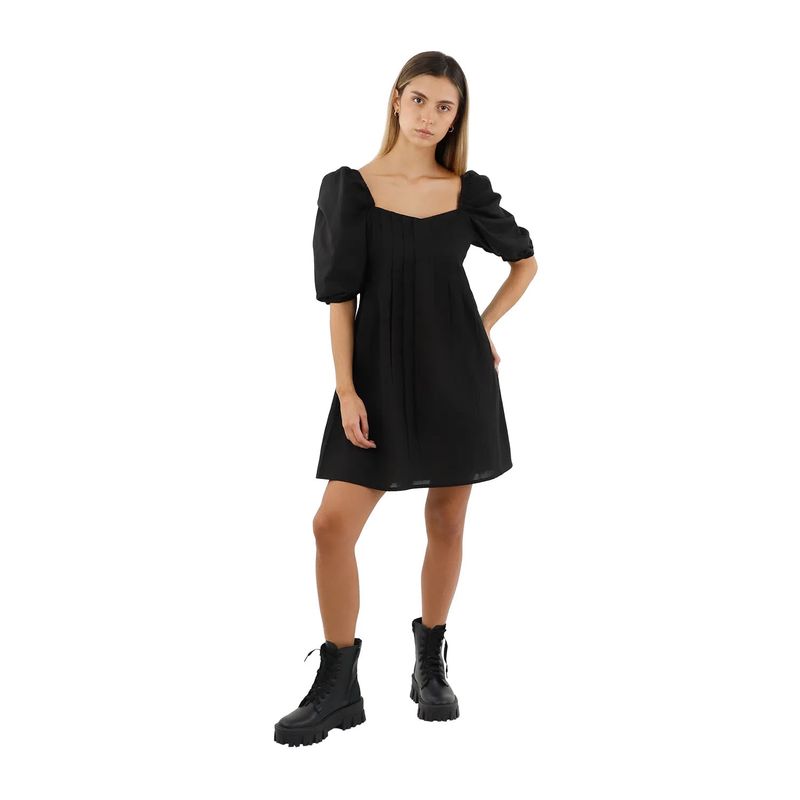 MERCEDES CAMPUZANO - Vestido Corto Sunrise Mercedes Campuzano de Mujer Negro