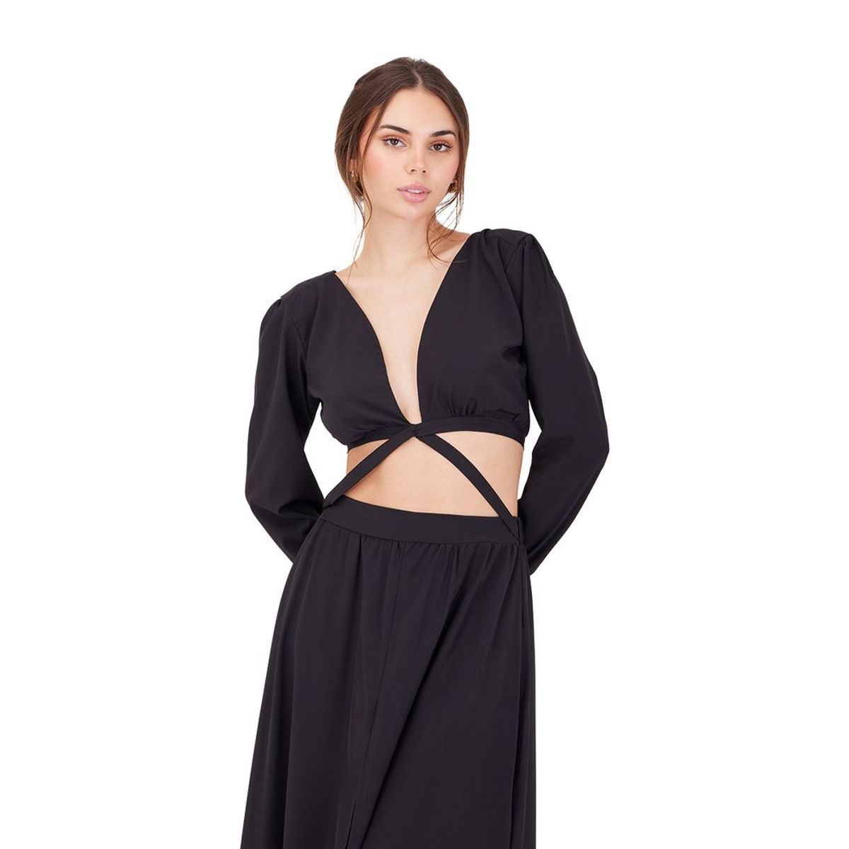 MERCEDES CAMPUZANO - Vestido Largo Reverie Mercedes Campuzano de Mujer Negro