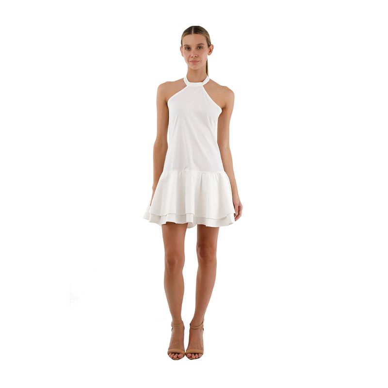 MERCEDES CAMPUZANO - Vestido Corto Geneve Mercedes Campuzano de Mujer Marfil