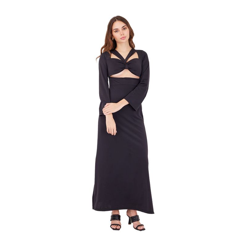 MERCEDES CAMPUZANO - Vestido Largo Sienna Mercedes Campuzano de Mujer Negro