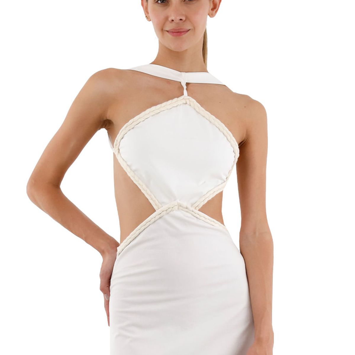 MERCEDES CAMPUZANO - Vestido Largo Lorde Marfil