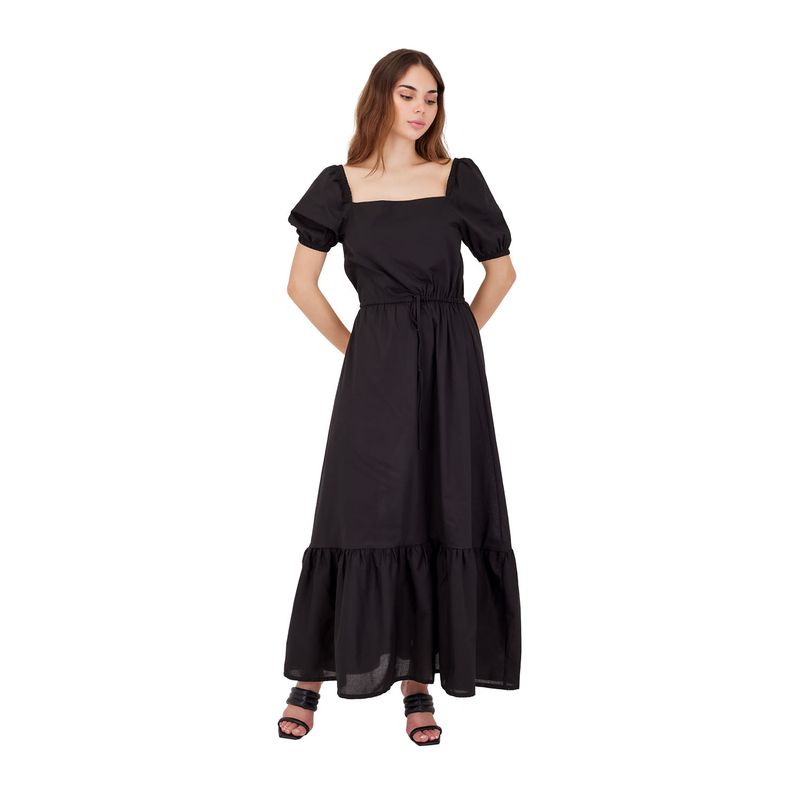 MERCEDES CAMPUZANO - Vestido Largo Tales Of Sun Mercedes Campuzano de Mujer Negro
