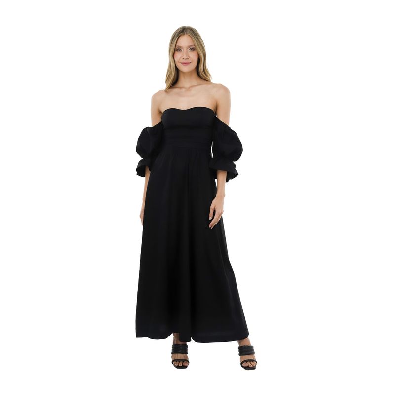 MERCEDES CAMPUZANO - Vestido Largo Radiant Soul Mercedes Campuzano de Mujer Negro