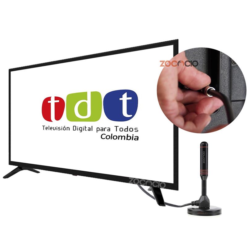 ZOCOCIO - Antena Tv Digital De Alta Ganancia Hdtv 3.5 Dbi Cabo 5mt