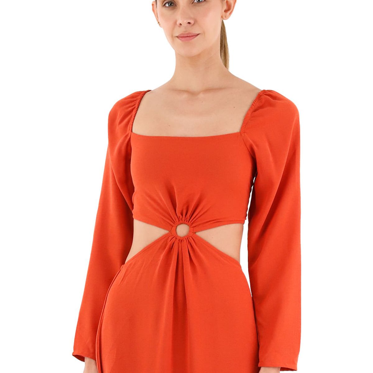 MERCEDES CAMPUZANO - Vestido Largo  Aura Terrracota