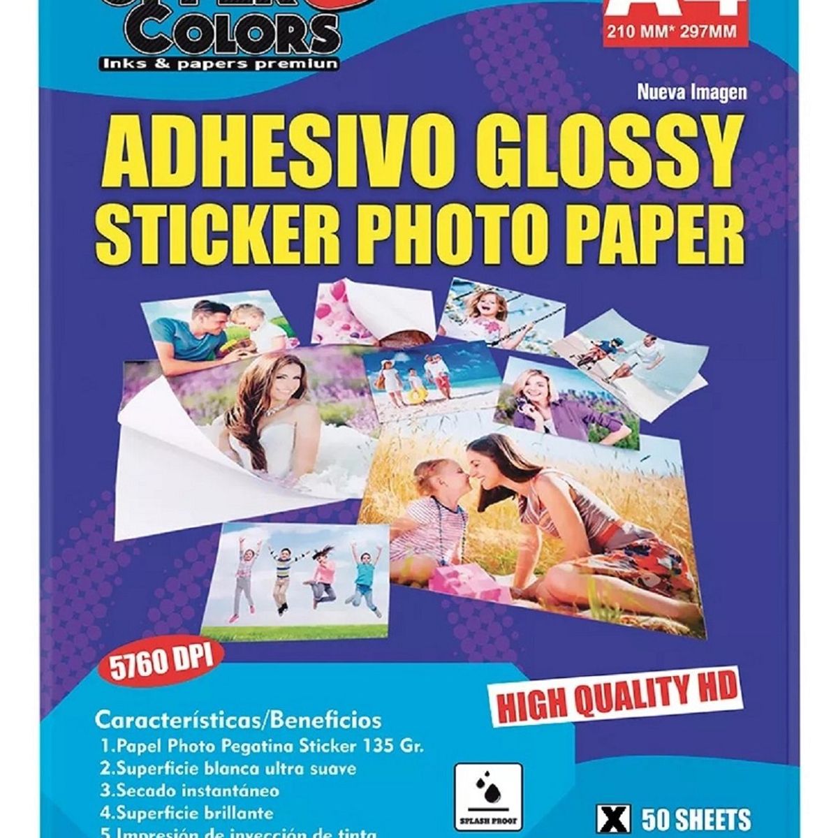 GENERICO - Papel Fotográfico Adhesivo x 50 Hojas