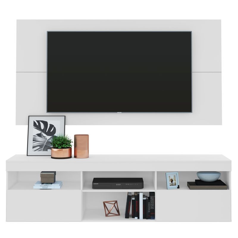 GENERICO - Rack con Panel para TV de hasta 65 con Almacenamiento - Blanco