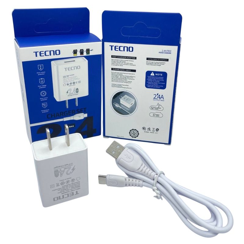 TECNO MOBILE - Cargador Tecno 24A Tipo C