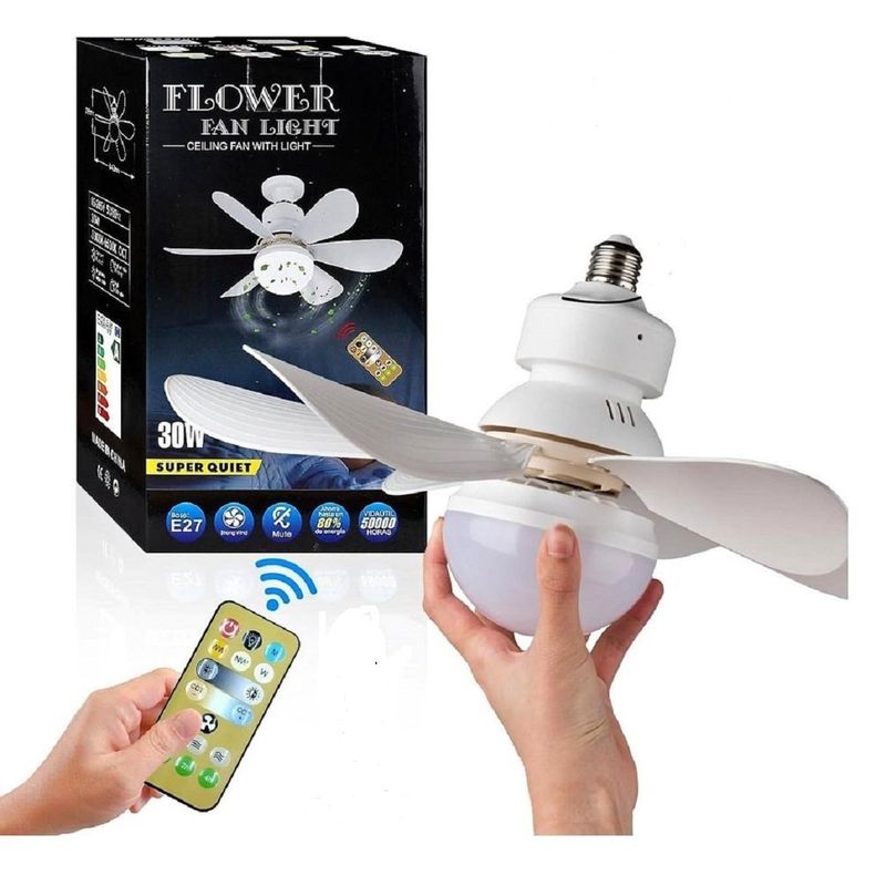 GENERICO - Ventilador Lampara Potente Contro Remoto 52 Cms