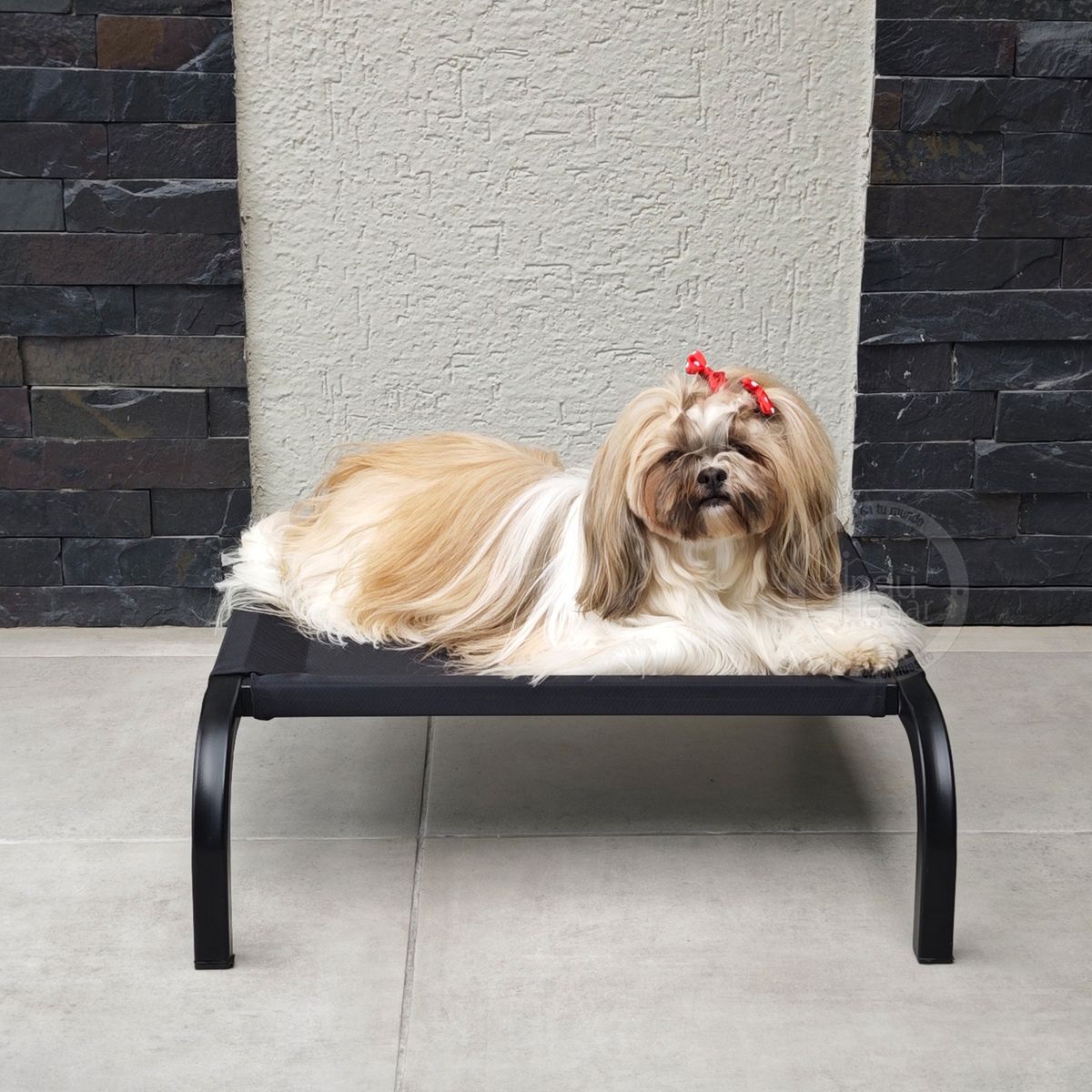 INDUHOGAR - Cama elevada para perros en tubo y lona antifluidos talla S