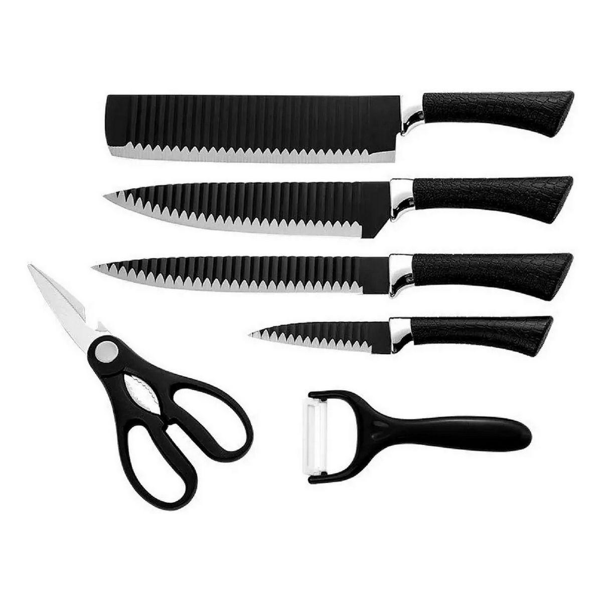 DAYOSHOP - Set Cuchillos Acero Inoxidable Premium Cocina Pelador Tijera
