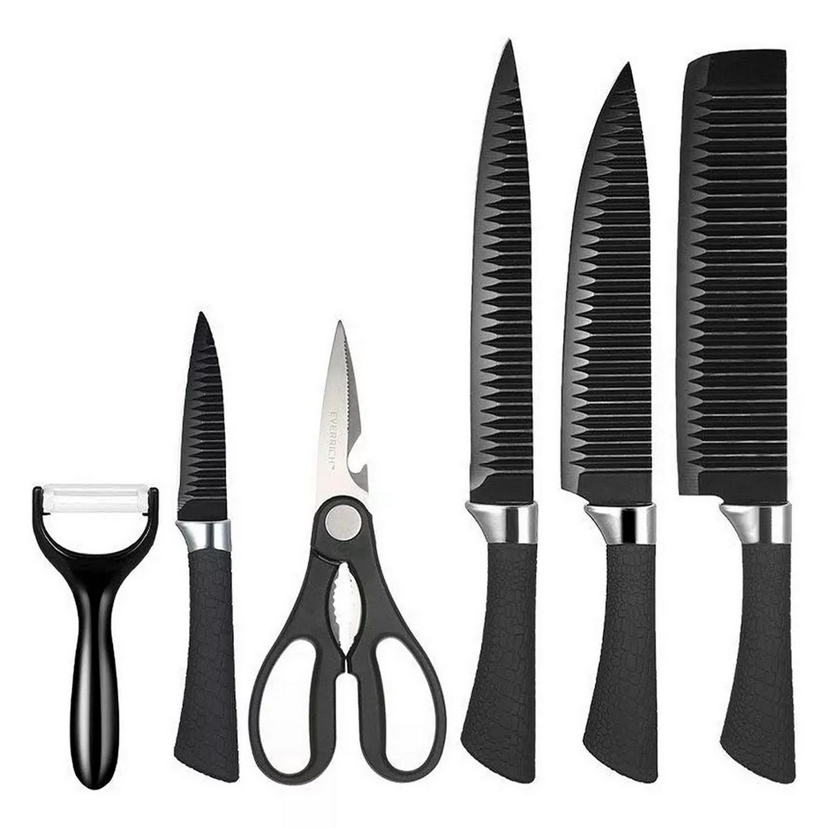 DAYOSHOP - Set Cuchillos Acero Inoxidable Premium Cocina Pelador Tijera