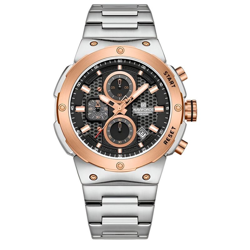 NAVIFORCE - Reloj Naviforce Casual Nf8072 Crono Hombre Acero+ Estuche