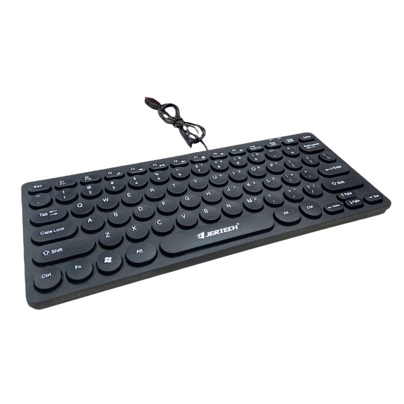 GENERICO - Teclado Alámbrico Slim Silencioso Ergonómico Jertech Dk500 Negro