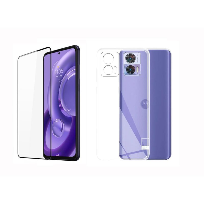 GENERICO - Funda Rígida Antichoque + Vidrio Templado Para MOTOROLA EDGE 30 NEO