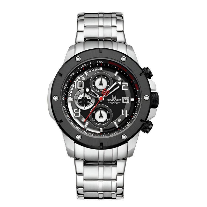 NAVIFORCE - Reloj Naviforce Casual Nf8056 Crono Hombre Acero+ Estuche
