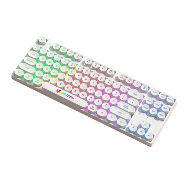 GENERICO - Teclado Gamer Alámbrico Membrana Retroiluminación Dk600 Blanco