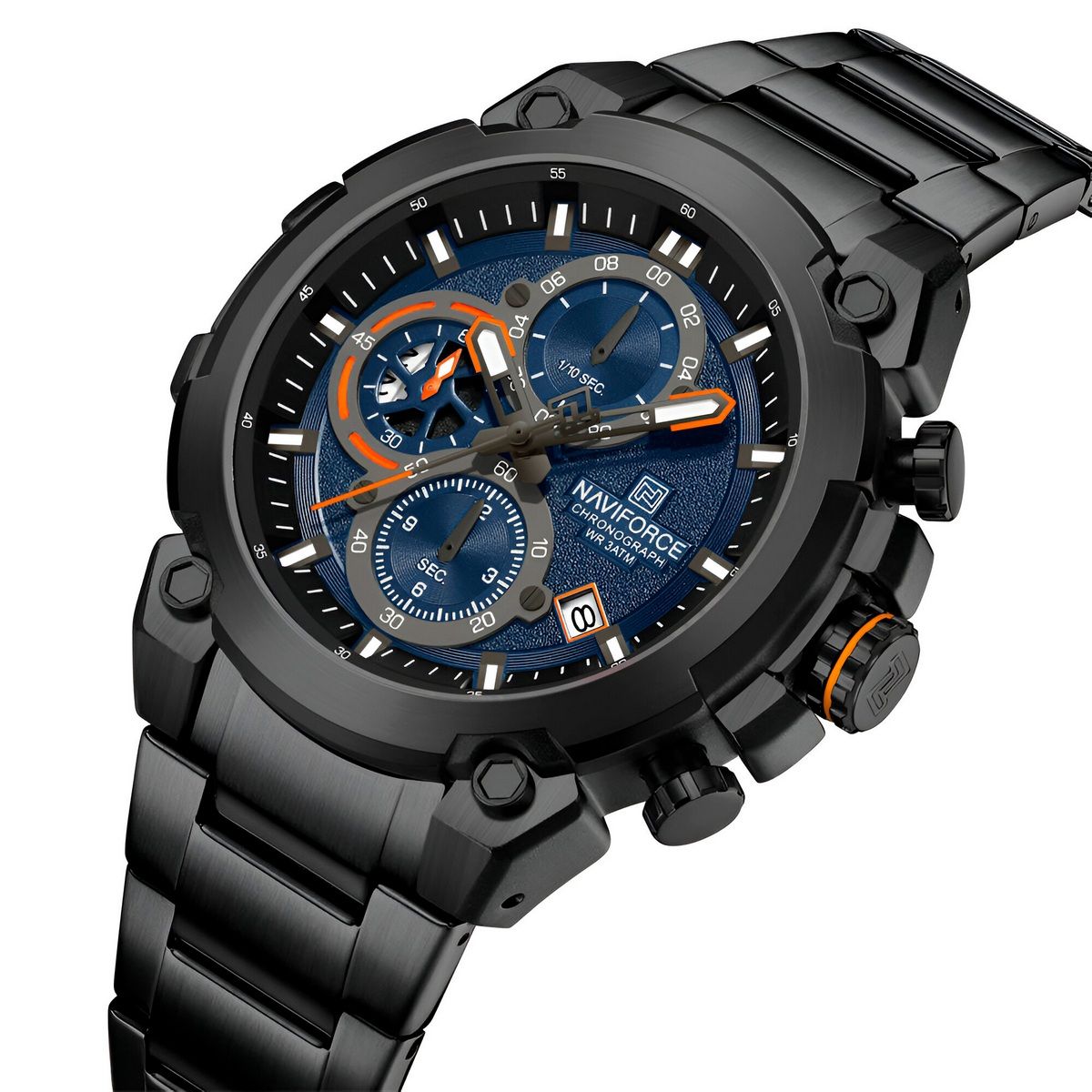NAVIFORCE - Reloj Naviforce Casual Nf8071 Crono Hombre Acero+ Estuche