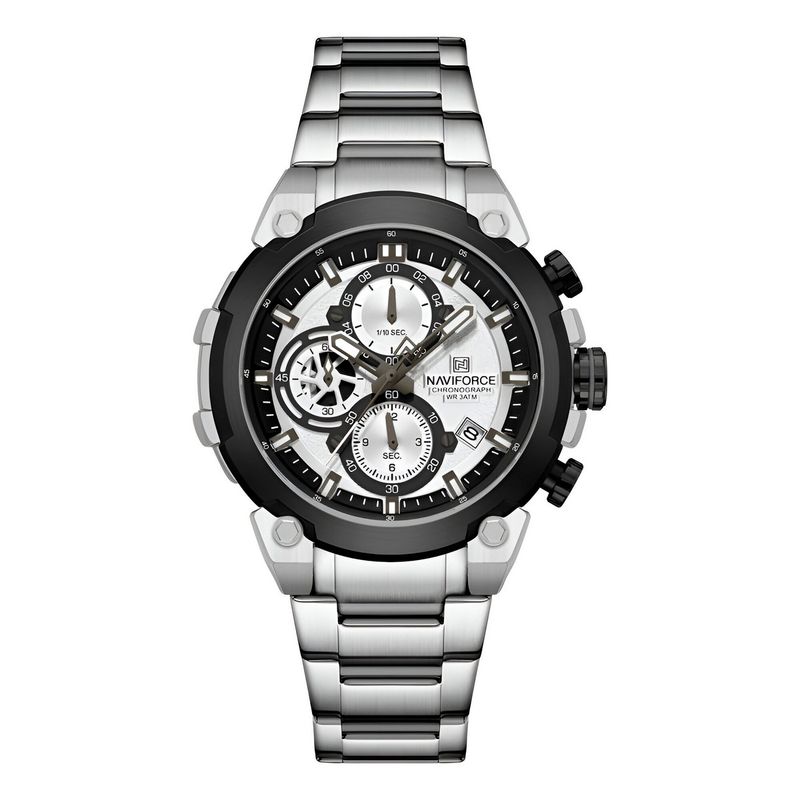 NAVIFORCE - Reloj Naviforce Casual Nf8071 Crono Hombre Acero+ Estuche