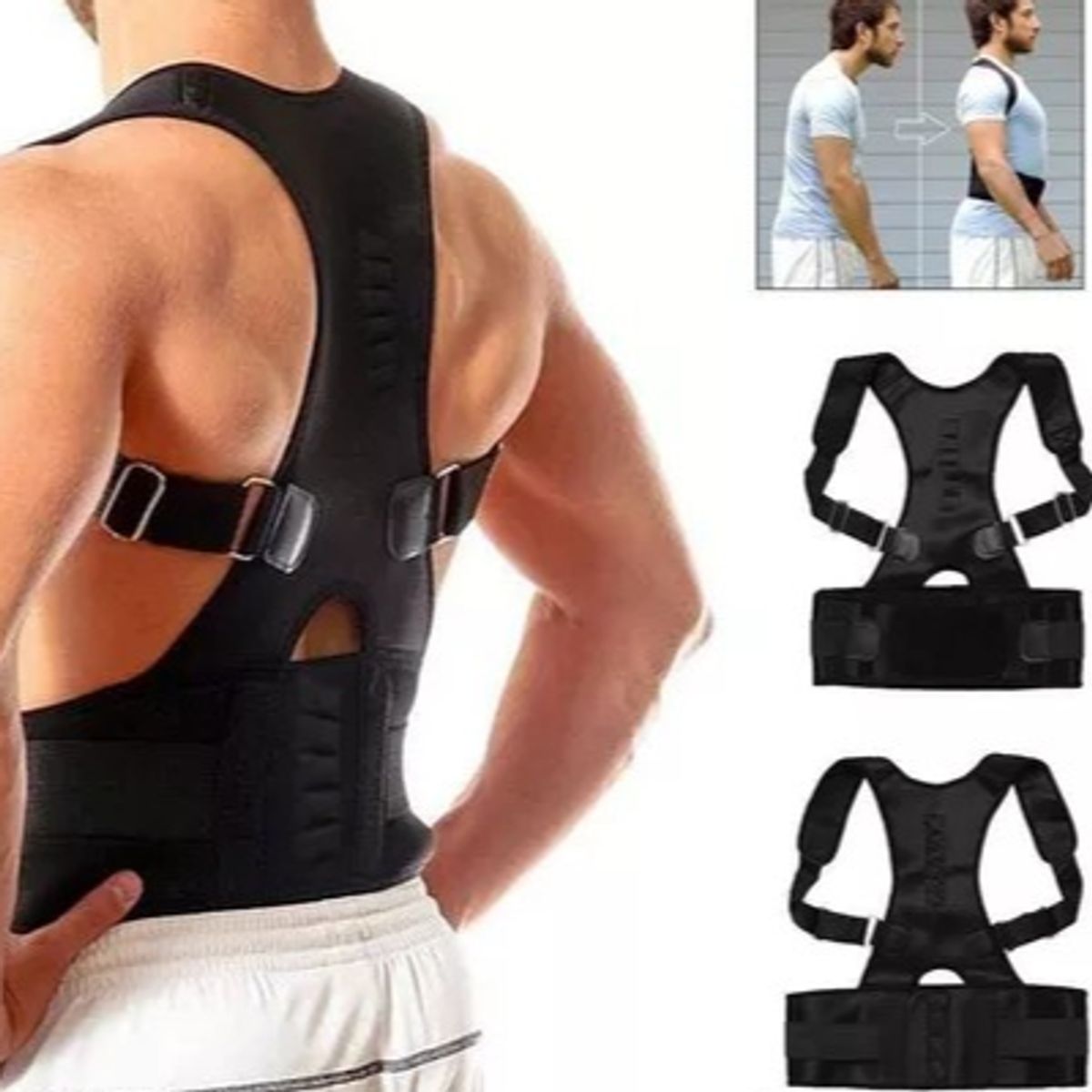 GENERICO - FAJA CORRECTOR DE POSTURA ESPALDA SOPORTE LUMBAR ORTOPEDICO