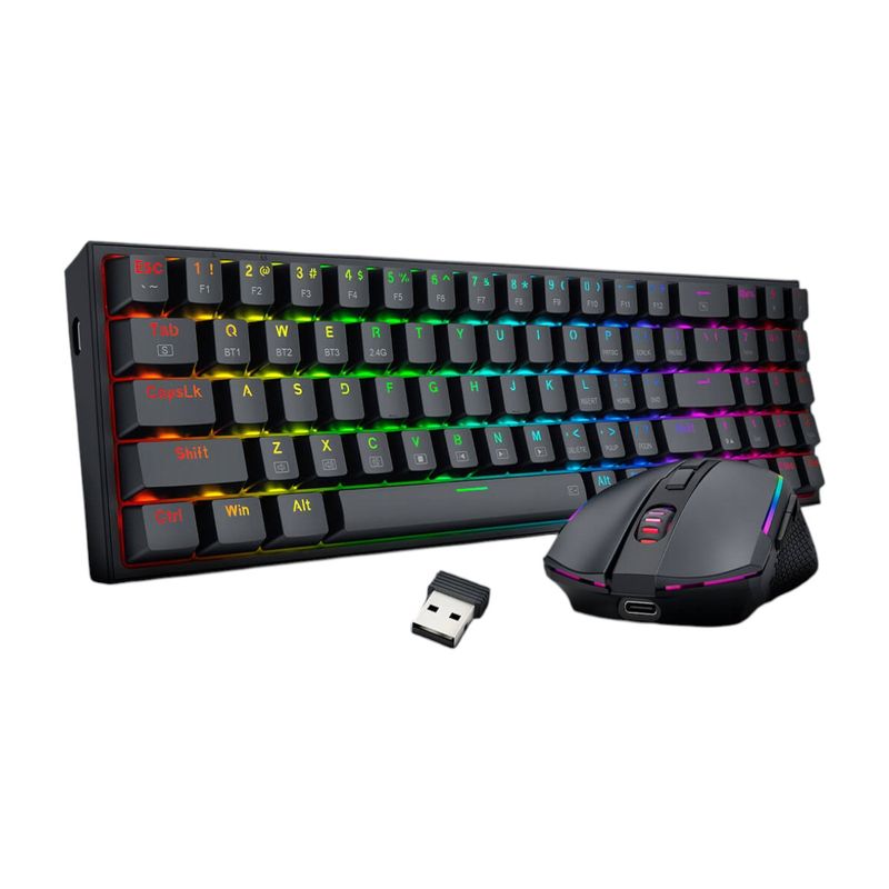 REDRAGON - Combo Redragon S136 Teclado Y Mouse Inalámbrico Rgb Inglés