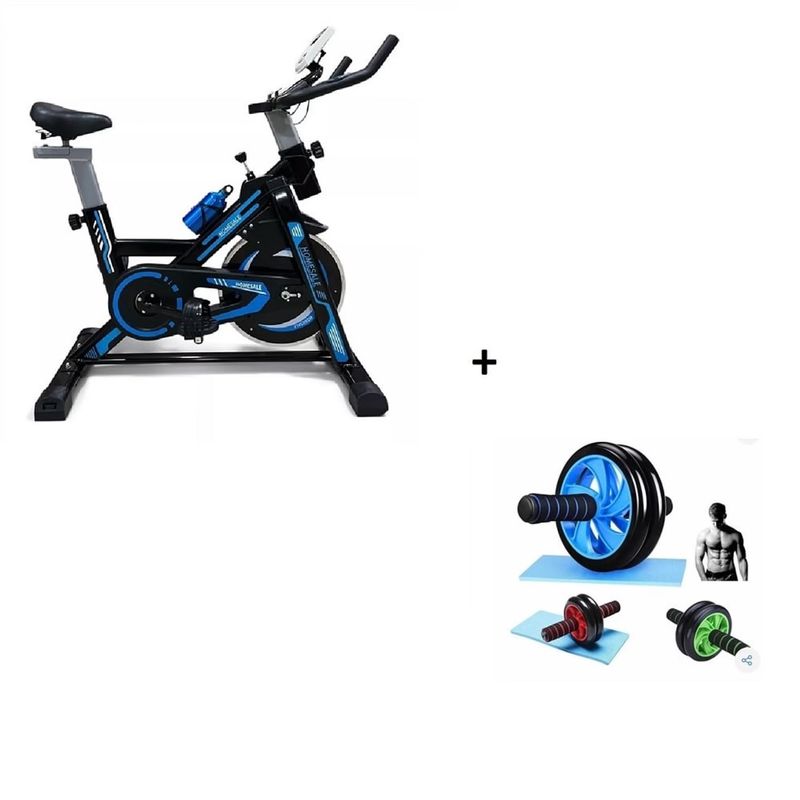 GENERICO - Bicicleta Estatica Spinning Gimnasio + Rueda Abdominal