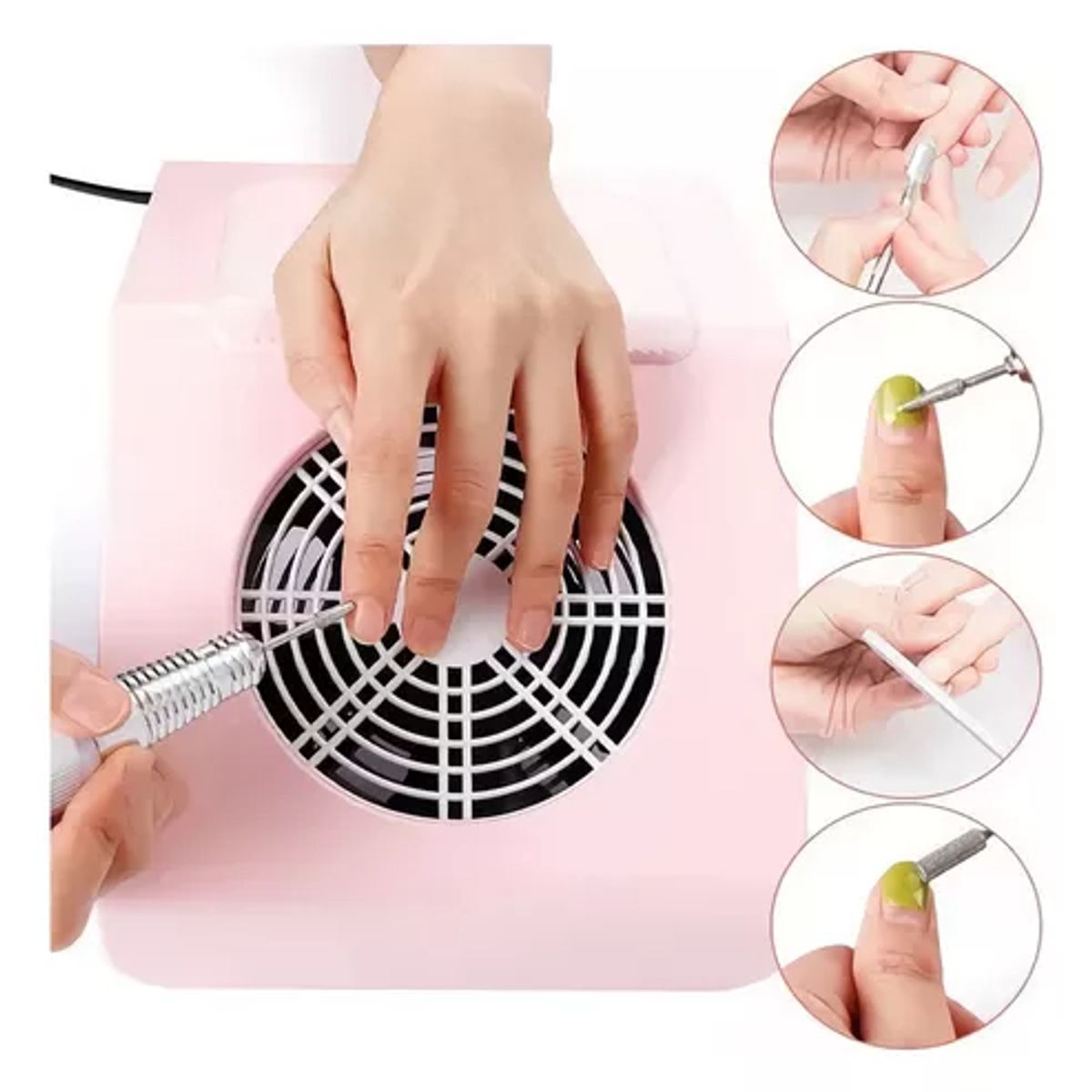 GENERICO - Extractor Polvo Uñas Acrílicas Aspirador Manicura Silencioso