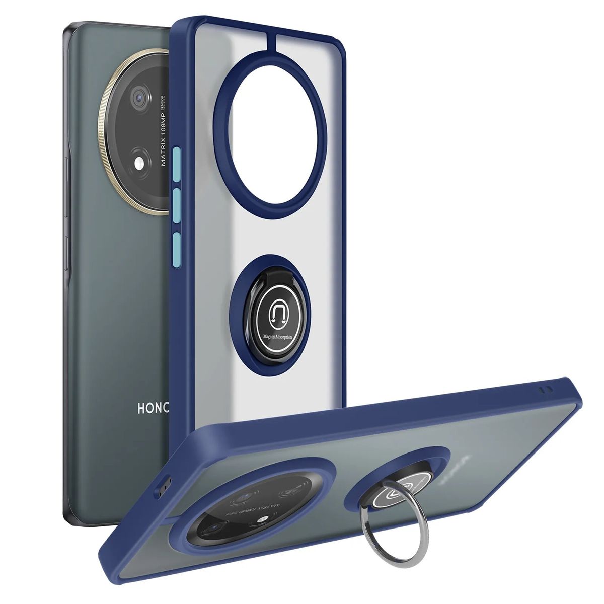 GENERICO - Funda Estuche Mate Con Anillo Compatible Con Honor Magic 7 Lite Azul