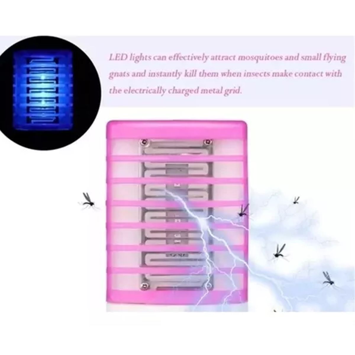 GENERICO - Mini Lampara Led Mata Mosquitos Moscas Insectos Silenciosa