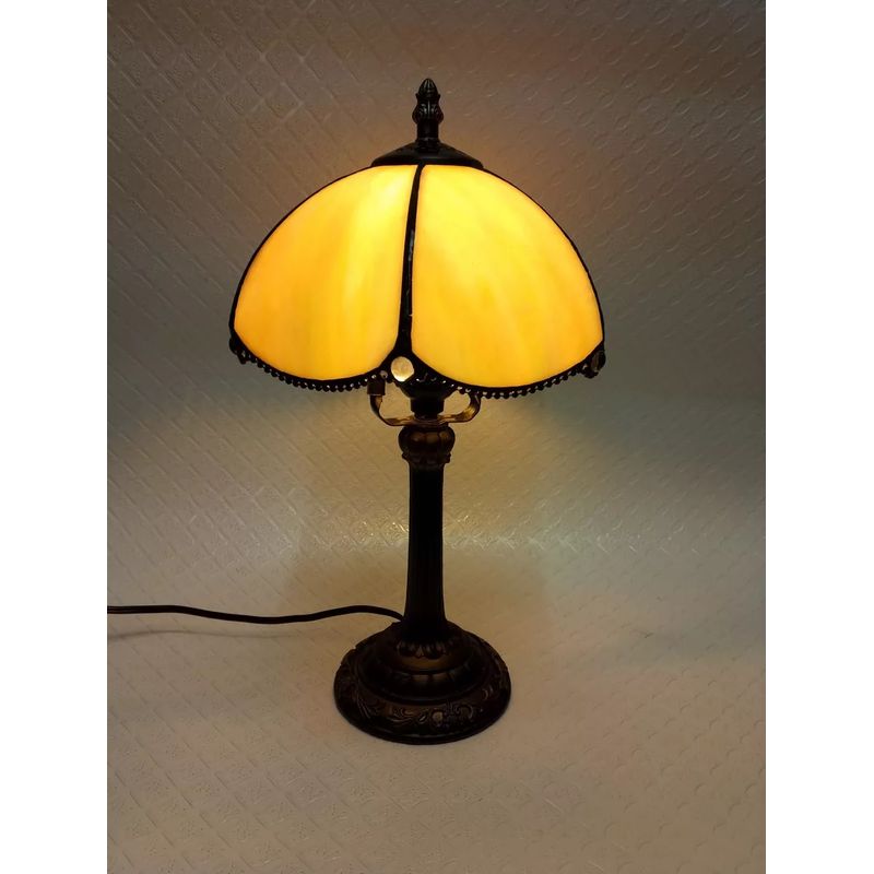 GENERICO - Lampara De Mesa Vitral 1950 Italy Antigua Concha Nacar
