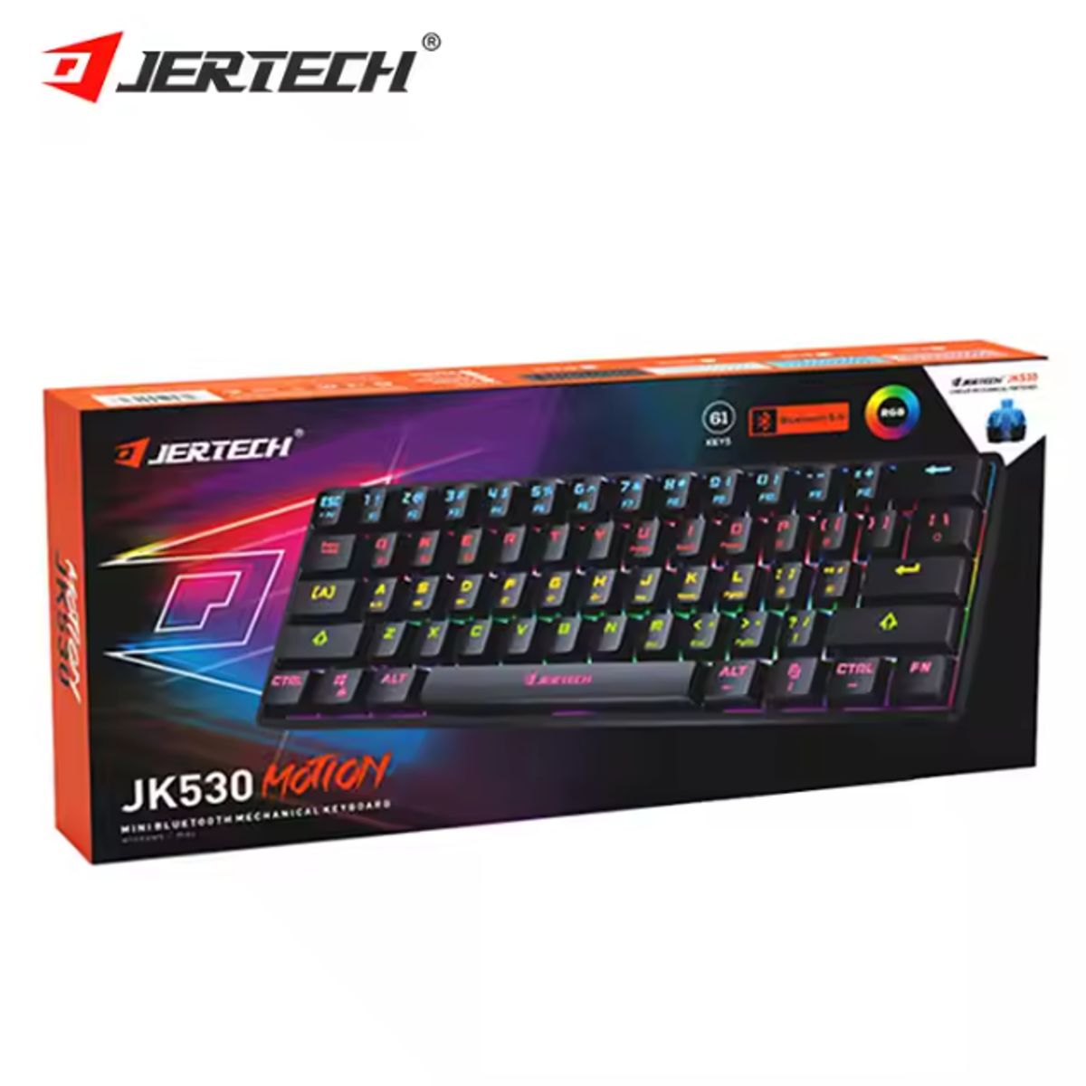 GENERICO - Teclado Inalámbrico Recargable Mecánico Bt Jertech JK530 Negro