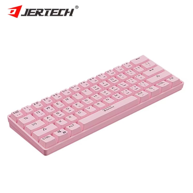 GENERICO - Teclado Inalámbrico Recargable Mecánico Bt Jertech JK530 Rosado