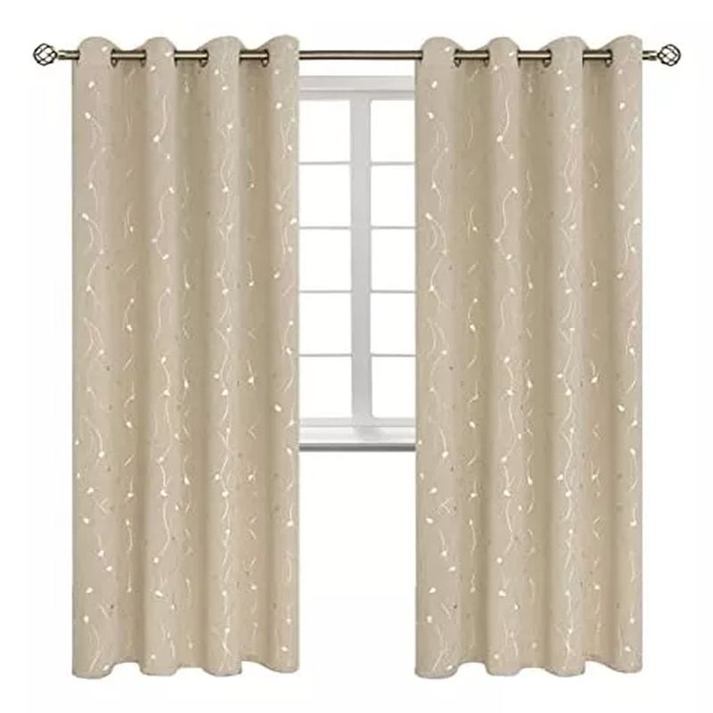 ONE PIXEL - Cortina Blackout Para Ventana Beige Con Diseño