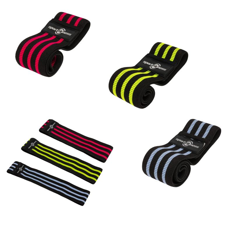 SPORTFITNESS - Pack De 3 Bandas De Tela, Diferentes Niveles De Resistencia