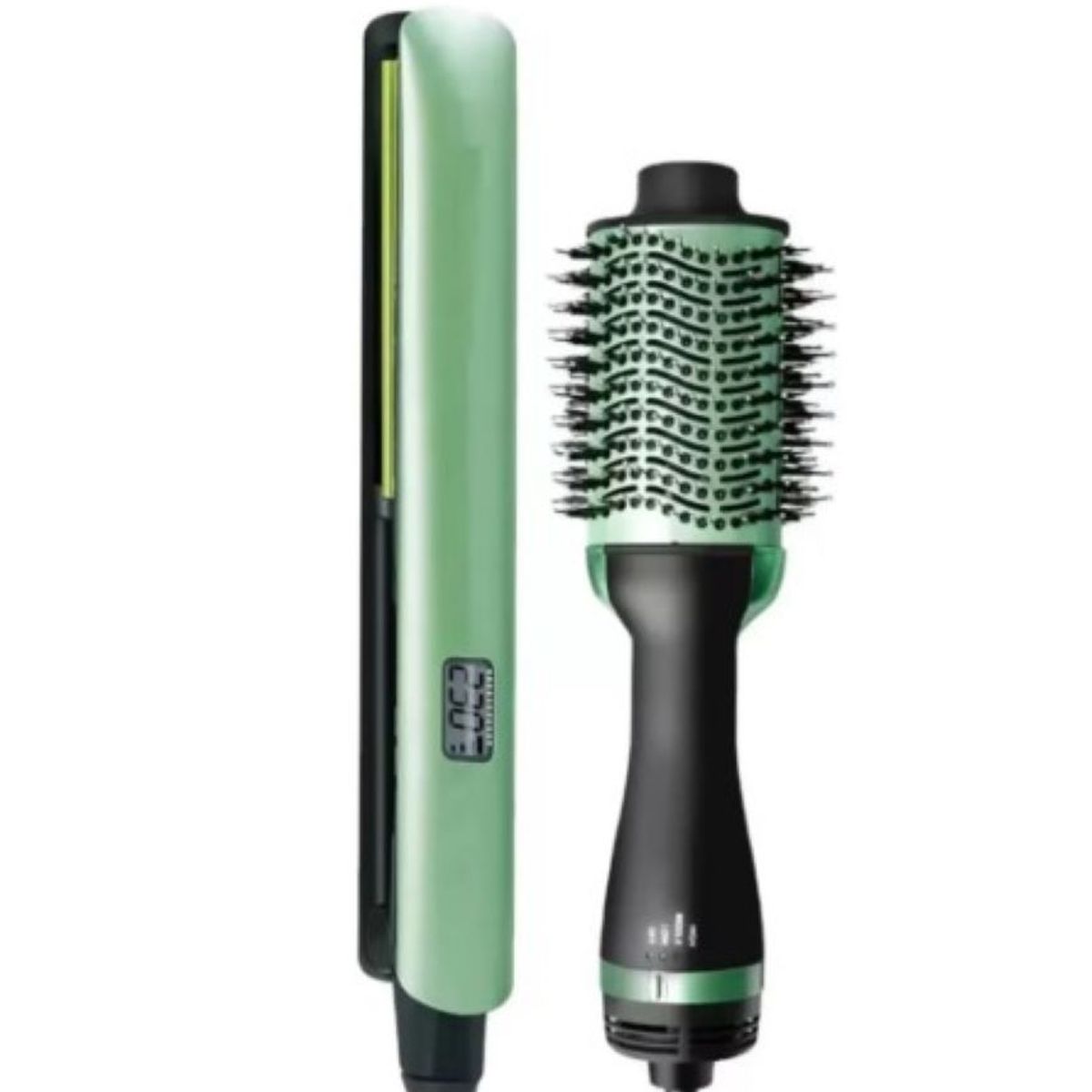 LEMMAN - Combo Cepillo Secador Para Cabello Y Plancha Aguacate