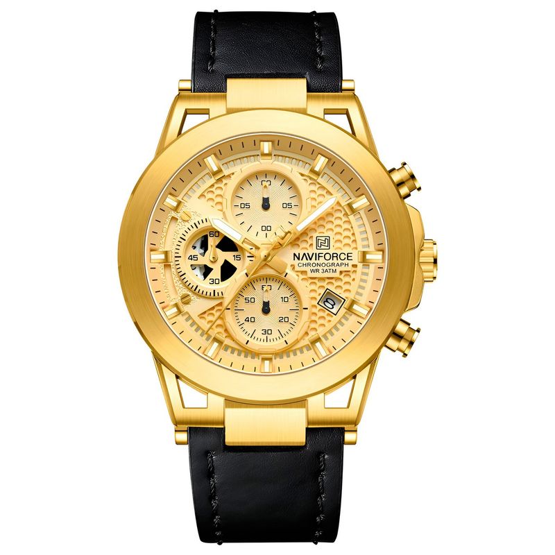 NAVIFORCE - Reloj Naviforce Casual Nf8073 Crono Hombre Cuero + Estuche