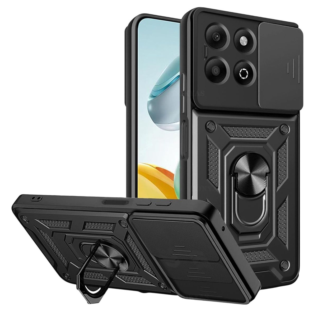 GENERICO - Funda Estuche Case Slider Compatible Con Motorola G15 4G Negro