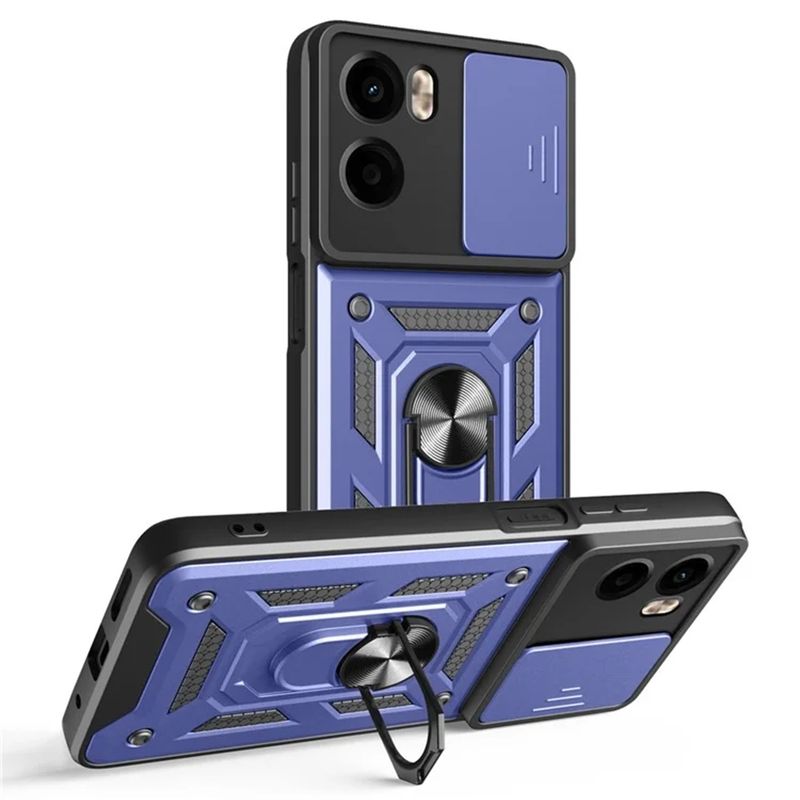 GENERICO - Funda Case Protector Cámara Slider Compatible Motorola G05 4G Azul