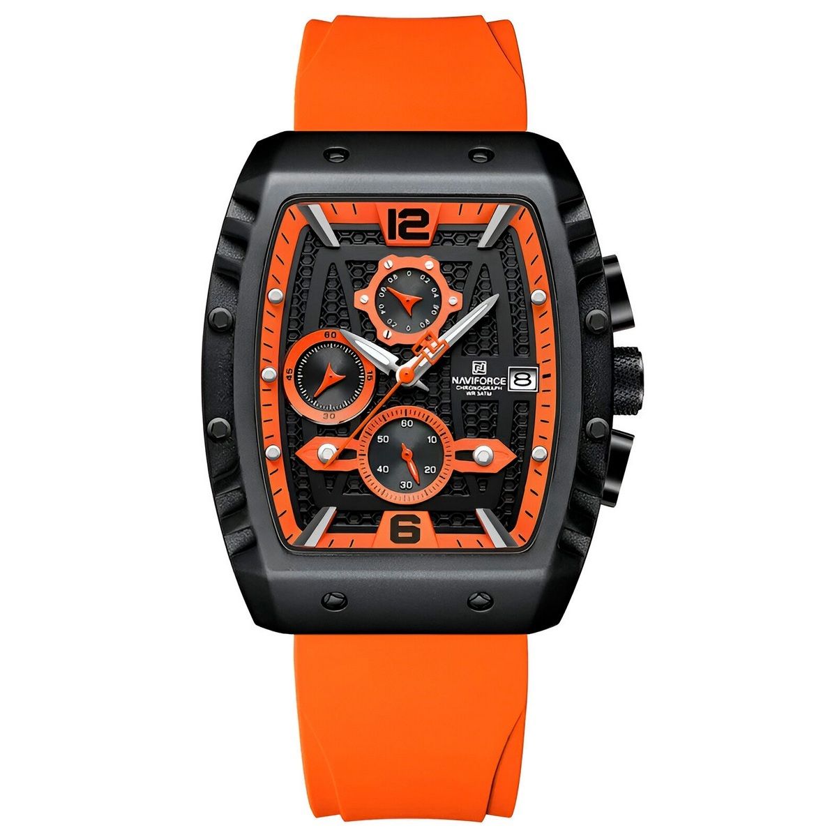 NAVIFORCE - Reloj Naviforce Casual Nf8025 Crono Hombre Goma + Estuche
