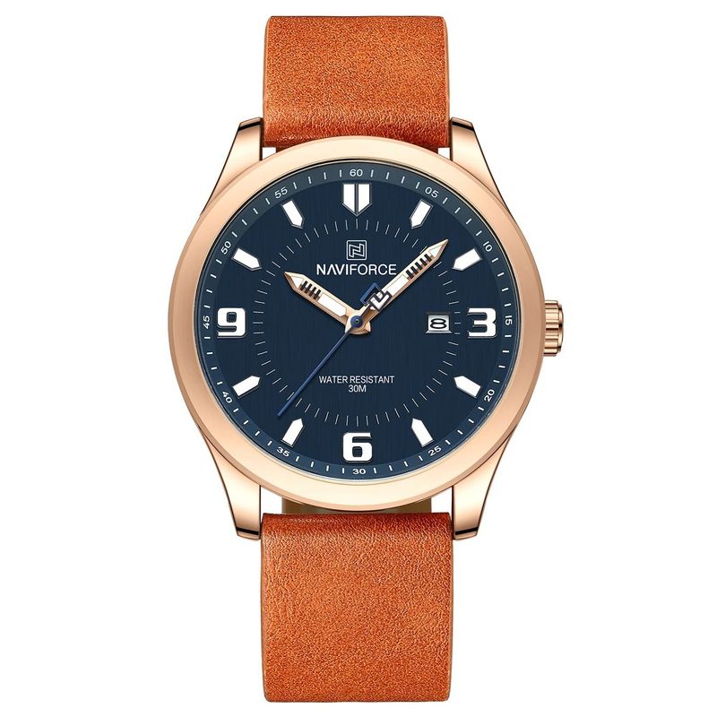 NAVIFORCE - Reloj Naviforce Casual Nf8024 Crono Hombre Cuero + Estuche
